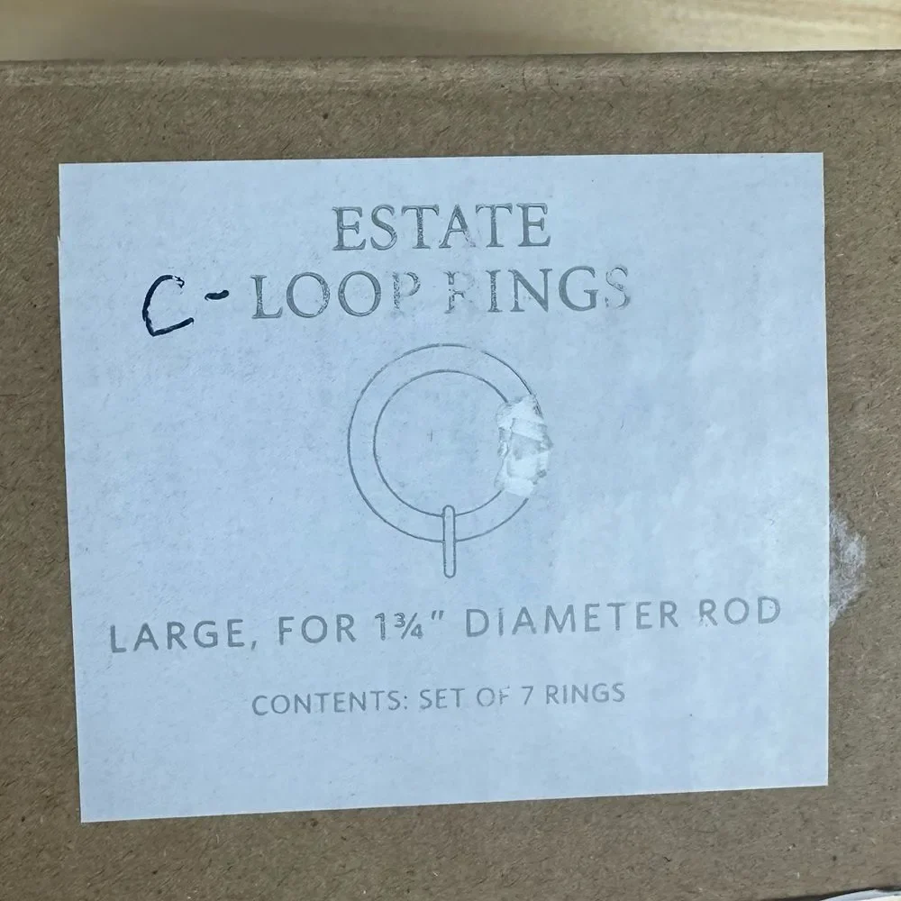 NWB Restoration Hardware Estate C-Loop Drapery Rings Large Bronze set of 7